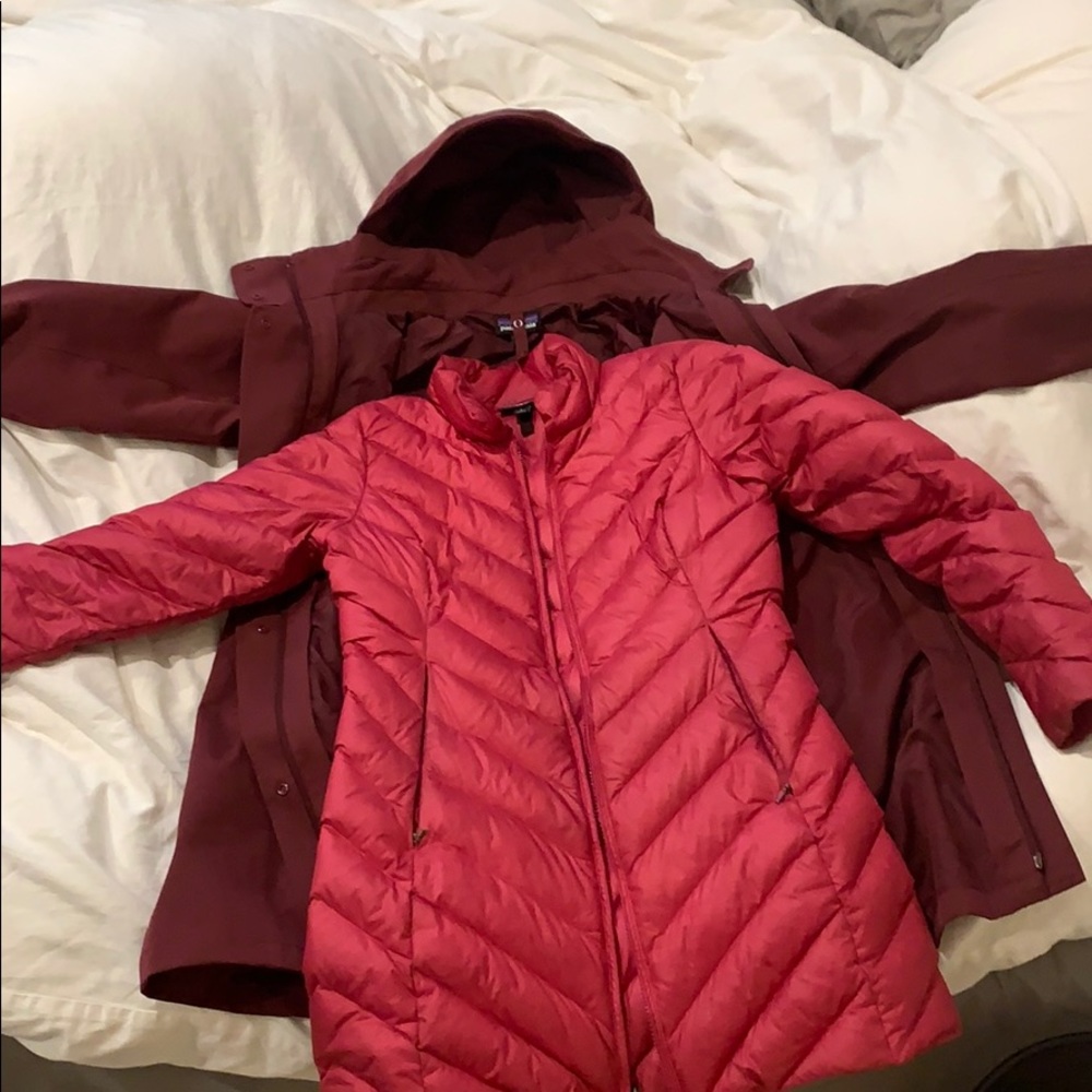 PATAGONIA 2x1 Rain Coat and Down Coat Knee Lenght